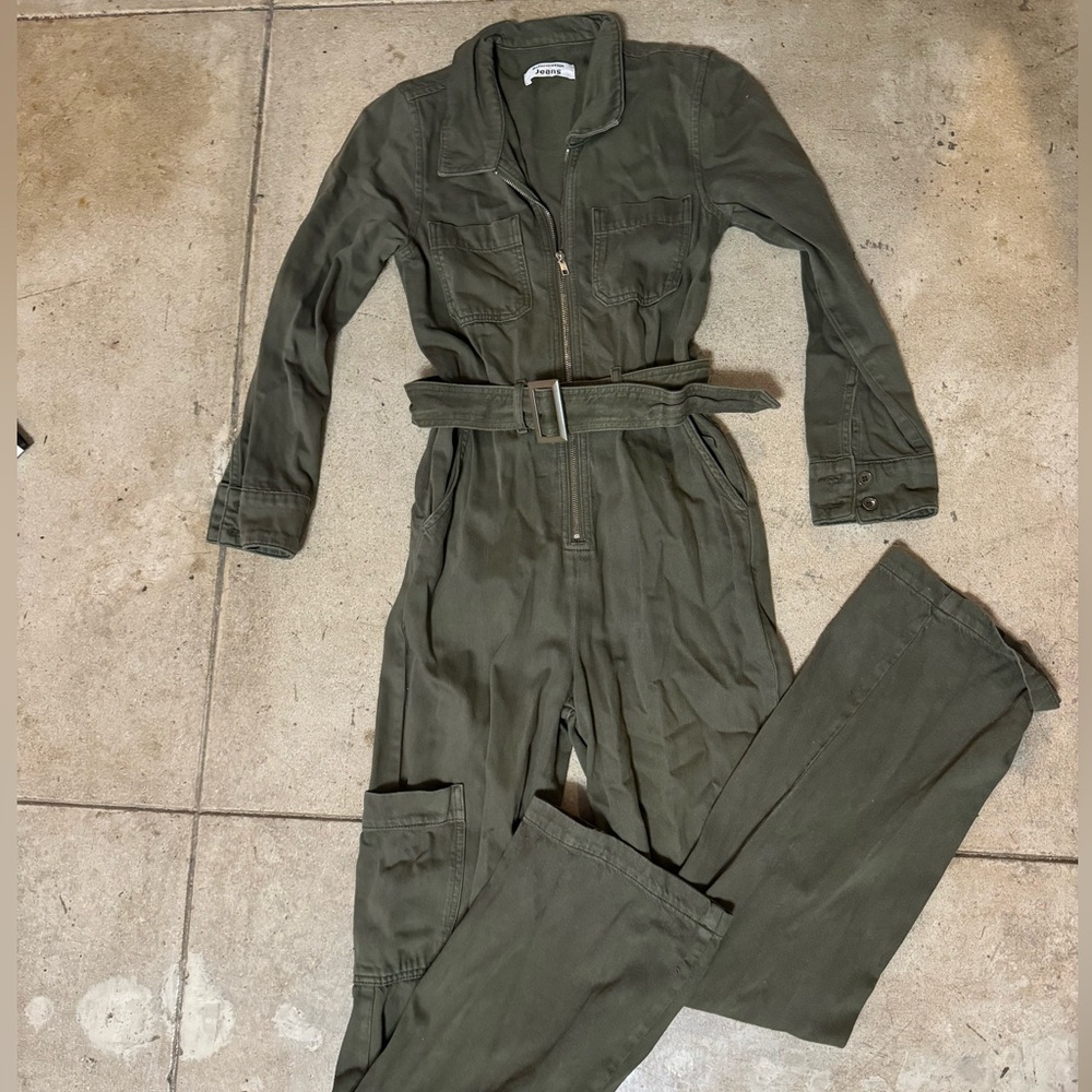 Reformation Jeans Utility Jumpsuit Army Green